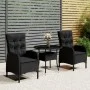 3-teiliges Garten-Ess-Set aus schwarzem synthetischem Rattan von vidaXL, Gartensets - Ref: Foro24-3058548, Preis: 370,14 €, R...