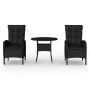 3-Piece Black Synthetic Rattan Garden Dining Set by vidaXL, Garden sets - Ref: Foro24-3058548, Price: 322,26 €, Discount: %