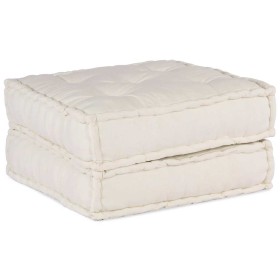 Puff modular de tela color crema 70x70x36 de , Cojines para sillas y sofás - Ref: Foro24-4019023, Precio: 122,34 €, Descuento: %
