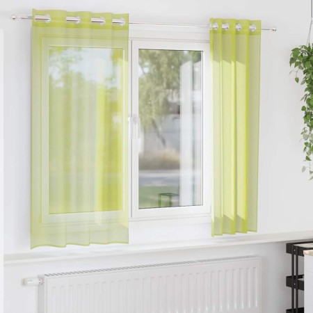 Cortinas de gasa con ojales 2 uds verde manzana 140x175 cm von , Vorhänge und Gardinen - Ref: Foro24-4102054, Preis: 14,11 €,...