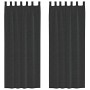 Cortinas de gasa con bolsillos para varillas 2 uds. negro von , Vorhänge und Gardinen - Ref: Foro24-4102170, Preis: 15,23 €, ...
