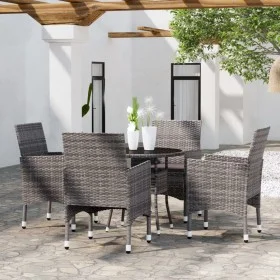 Garden dining set 5 pieces gray synthetic rattan by vidaXL, Garden sets - Ref: Foro24-3058489, Price: 373,61 €, Discount: %