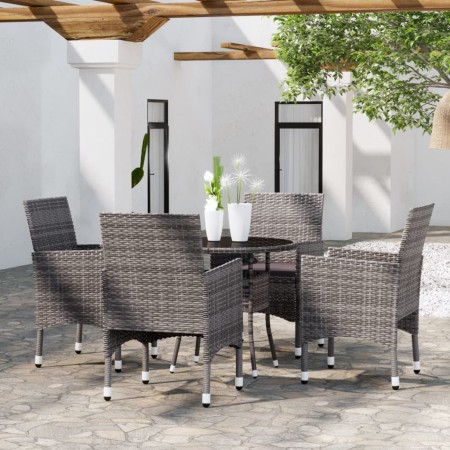 Garden dining set 5 pieces gray synthetic rattan by vidaXL, Garden sets - Ref: Foro24-3058489, Price: 326,70 €, Discount: %