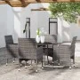 Juego de comedor de jardín 5 piezas ratán sintético gris de vidaXL, Conjuntos de jardín - Ref: Foro24-3058489, Precio: 373,59...
