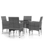 Juego de comedor de jardín 5 piezas ratán sintético gris de vidaXL, Conjuntos de jardín - Ref: Foro24-3058489, Precio: 373,59...