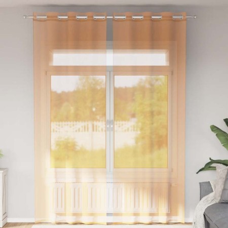 Cortinas de gasa con ojales 2 uds naranja 140x300 cm von , Vorhänge und Gardinen - Ref: Foro24-4102094, Preis: 16,52 €, Rabat...