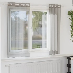 Cortinas de gasa con ojales 2 uds gris claro 140x140 cm von , Vorhänge und Gardinen - Ref: Foro24-4102107, Preis: 13,67 €, Ra...