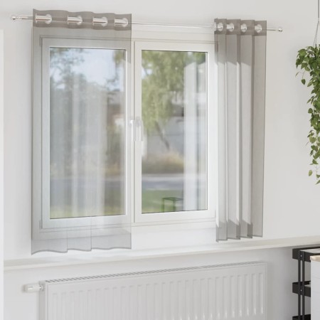 Cortinas de gasa con ojales 2 uds gris claro 140x140 cm von , Vorhänge und Gardinen - Ref: Foro24-4102107, Preis: 13,67 €, Ra...