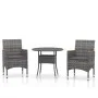Garden dining set 3 pieces gray synthetic rattan by vidaXL, Garden sets - Ref: Foro24-3058485, Price: 235,39 €, Discount: %