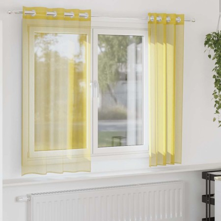 Cortinas de gasa con ojales 2 uds amarillo von , Vorhänge und Gardinen - Ref: Foro24-4102132, Preis: 14,21 €, Rabatt: %