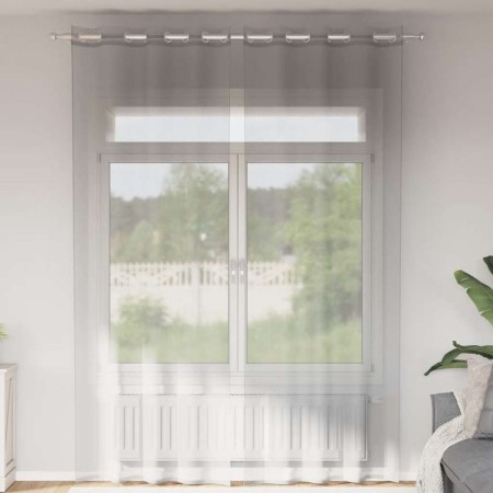 Cortinas de gasa con ojales 2 uds gris claro 140x260 cm von , Vorhänge und Gardinen - Ref: Foro24-4102111, Preis: 15,54 €, Ra...