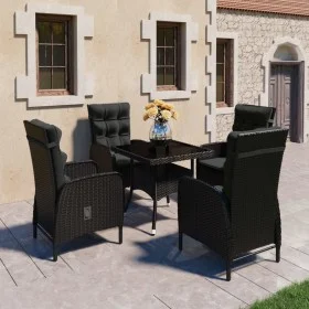Garden dining set 5 pieces synthetic rattan and black glass by vidaXL, Garden sets - Ref: Foro24-3058528, Price: 676,61 €, Di...