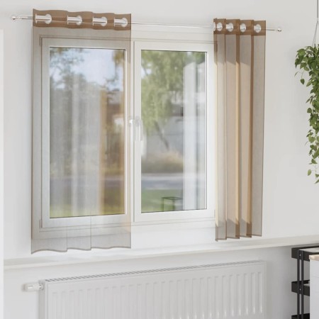 Cortinas de gasa con ojales 2 uds marrón claro by , Curtains and curtains - Ref: Foro24-4102126, Price: 14,36 €, Discount: %