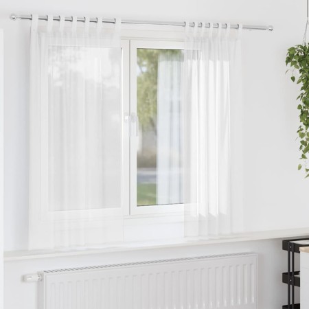 Cortinas de gasa con bolsillos para varillas 2 uds. blanco von , Vorhänge und Gardinen - Ref: Foro24-4102241, Preis: 13,98 €,...