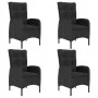 Set de comedor de jardín 5 pzas ratán sintético y vidrio negro de vidaXL, Conjuntos de jardín - Ref: Foro24-3058528, Precio: ...