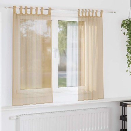 Cortinas de gasa con bolsillos para varillas 2 uds. arena von , Vorhänge und Gardinen - Ref: Foro24-4102217, Preis: 12,27 €, ...