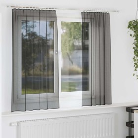 Cortinas de gasa con trabillas 2 uds. negro von , Vorhänge und Gardinen - Ref: Foro24-4102257, Preis: 13,58 €, Rabatt: %