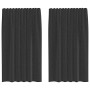 Cortinas de gasa con trabillas 2 uds. negro von , Vorhänge und Gardinen - Ref: Foro24-4102257, Preis: 13,58 €, Rabatt: %