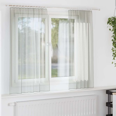 Cortinas de gasa con trabillas 2 uds gris claro 140x175 cm de , Cortinas y visillos - Ref: Foro24-4102297, Precio: 15,15 €, D...
