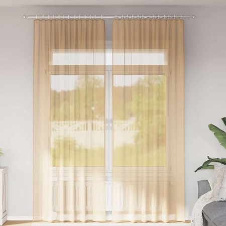 Cortinas de gasa con trabillas 2 uds arena 140x260 cm von , Vorhänge und Gardinen - Ref: Foro24-4102310, Preis: 15,49 €, Raba...