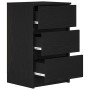 Mesilla de noche con 3 cajones color negro 39x35x65 cm von , Nachttische - Ref: Foro24-861339, Preis: 62,65 €, Rabatt: %