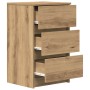 Mesilla de noche con 3 cajones roble artesanal 39x35x65 cm by , Nightstands - Ref: Foro24-861353, Price: 63,91 €, Discount: %
