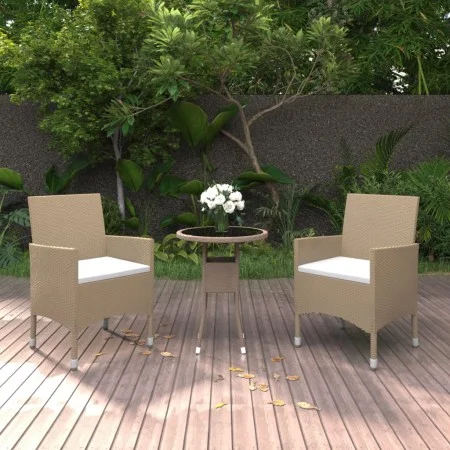 Juego de comedor para jardín de 3 piezas ratán sintético beige by vidaXL, Garden sets - Ref: Foro24-3058460, Price: 188,68 €,...