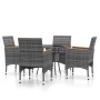 5-piece synthetic rattan garden dining set in gray color. by vidaXL, Garden sets - Ref: Foro24-3058495, Price: 364,59 €, Disc...