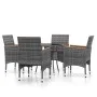 5-piece synthetic rattan garden dining set in gray color. by vidaXL, Garden sets - Ref: Foro24-3058495, Price: 377,76 €, Disc...