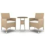 3-teiliges Gartensitzgruppe-Set aus synthetischem Rattan in Beige von vidaXL, Gartensets - Ref: Foro24-3058460, Preis: 188,68...