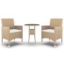 Juego de comedor para jardín de 3 piezas ratán sintético beige by vidaXL, Garden sets - Ref: Foro24-3058460, Price: 190,94 €,...