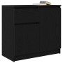 Aparador con cajón roble negro 71x35x65 cm madera de ingeniería de , Aparadores - Ref: Foro24-861599, Precio: 82,57 €