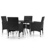 5-piece black synthetic rattan garden dining set by vidaXL, Garden sets - Ref: Foro24-3058488, Price: 331,83 €, Discount: %
