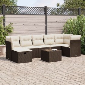 Set sofás de jardín 8 piezas y cojines ratán sintético marrón by , Garden sets - Ref: Foro24-3325319, Price: 516,13 €, Discou...