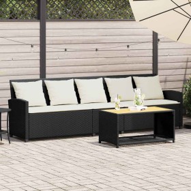Sofá de jardín de 5 plazas con cojines ratán sintético negro von , Gartensets - Ref: Foro24-4104111, Preis: 287,17 €, Rabatt: %