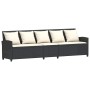 Sofá de jardín de 5 plazas con cojines ratán sintético negro by , Garden sets - Ref: Foro24-4104111, Price: 287,17 €, Discoun...