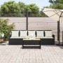 Sofá de jardín de 5 plazas con cojines ratán sintético negro by , Garden sets - Ref: Foro24-4104111, Price: 287,17 €, Discoun...