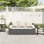 Sofá de jardín de 3 plazas con cojines ratán sintético negro by , Outdoor sofas - Ref: Foro24-4104172, Price: 218,28 €, Disco...