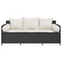 Sofá de jardín de 3 plazas con cojines ratán sintético negro by , Outdoor sofas - Ref: Foro24-4104172, Price: 218,28 €, Disco...