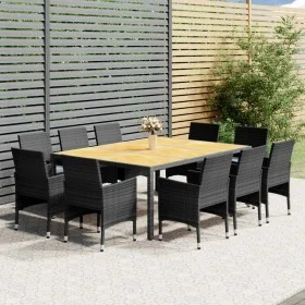 11-piece synthetic rattan garden dining set in gray color. by vidaXL, Garden sets - Ref: Foro24-3058567, Price: 951,85 €, Dis...