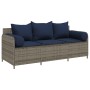Sofá de jardín de 3 plazas con cojines ratán sintético gris von , Outdoor-Sofas - Ref: Foro24-4104179, Preis: 225,67 €, Rabat...