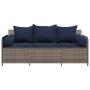 Sofá de jardín de 3 plazas con cojines ratán sintético gris von , Outdoor-Sofas - Ref: Foro24-4104179, Preis: 225,67 €, Rabat...
