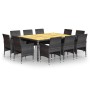 11-piece synthetic rattan garden dining set in gray color. by vidaXL, Garden sets - Ref: Foro24-3058567, Price: 874,95 €, Dis...