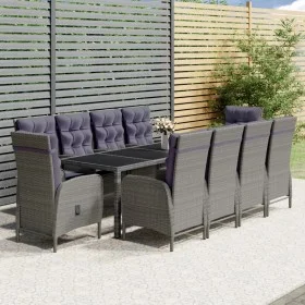 Garden dining set 11 pieces gray synthetic rattan by vidaXL, Garden sets - Ref: Foro24-3058558, Price: 1,00 €, Discount: %