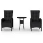 3-piece synthetic black rattan garden bistro set by vidaXL, Garden sets - Ref: Foro24-3058544, Price: 327,67 €, Discount: %
