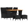 Juego comedor jardín 4 piezas con cojines ratán sintético negro by , Garden sets - Ref: Foro24-4104132, Price: 298,71 €, Disc...