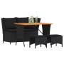 Juego comedor jardín 4 piezas con cojines ratán sintético negro by , Garden sets - Ref: Foro24-4104132, Price: 298,71 €, Disc...