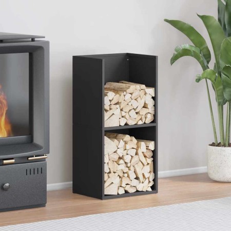 Leñero negro 40x30x80 cm Acero laminado en frío by , Firewood bags and holders - Ref: Foro24-864187, Price: 85,39 €, Discount: %