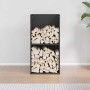 Leñero negro 40x30x80 cm Acero laminado en frío by , Firewood bags and holders - Ref: Foro24-864187, Price: 85,39 €, Discount: %