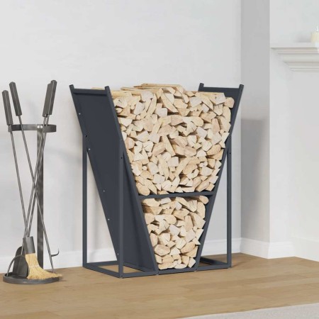 Leñero antracita 69,5x35x81 cm Acero laminado en frío